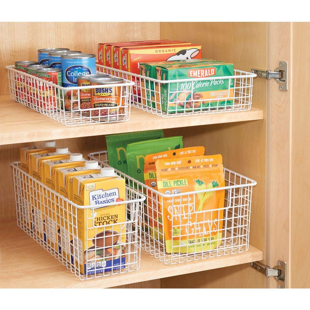 Cesta almacenaje con Asas Color Plateado MetroDecor mDesign Organizador