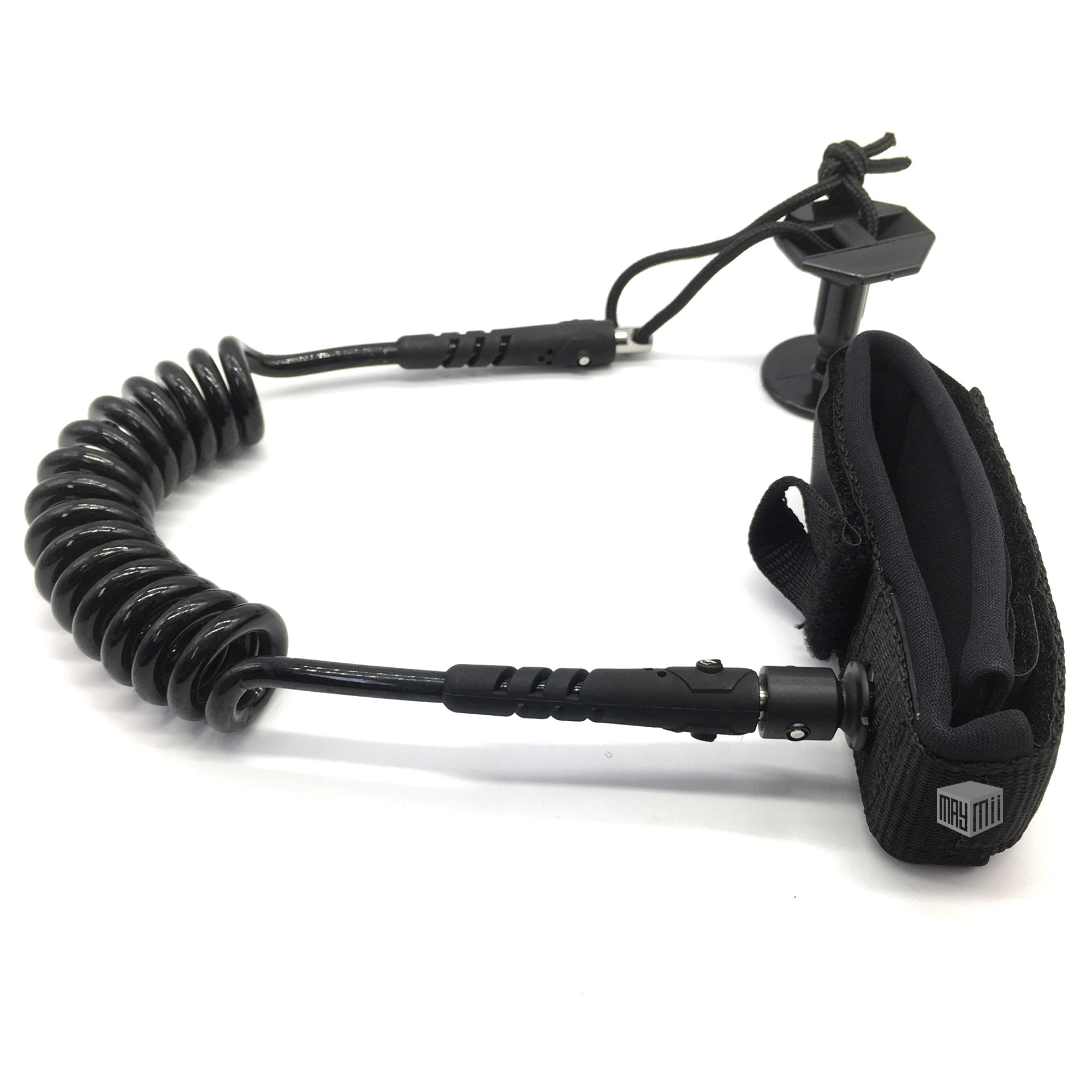 MAYMII Bodyboard Coiled Wrist Leash, Boogie Board Bicep Leash Strap Leash Black