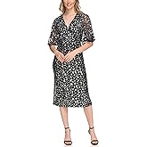 Kensie Women's Flutter Sleeve V-Neck Midi Dress