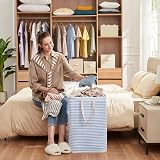 Lifewit 80L Collapsible Laundry Basket Hamper with Extended Handles Blue view 8