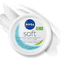 NIVEA Soft All-Purpose Moisturizing Cream, Face, Hand and Body Cream, Non-Greasy, Lightweight Moisturizer Provides 48-Hour Hy