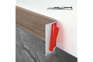 FCSOTSPS Baseboard Trim, 20 Feet *4 Inch Peel and Stick Flexible Baseboard Molding Trim, Self-Adhesive Vinyl Baseboard Cove Base, Base Boards for Walls with 1 PCS Utility Knife (Brown Wood Grain)