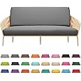 Magshion Futon Cover Slipcover Armless Sofa Cover Furniture Protector Without Armrests Slipcover Soft with Elastic Bottom Twin Size 39"x75"x6" Dark Grey