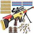 Kyliandi Soft Bullet Toy Gun Sniper Rifle with Scope Realistic Barrel Look Real Shotgun Shell ejecting Foam Blaster Gun Dart Pellet Shooting Game for Boys Teen Adult Gifts Age 8 10 12 Year Old (Gold)