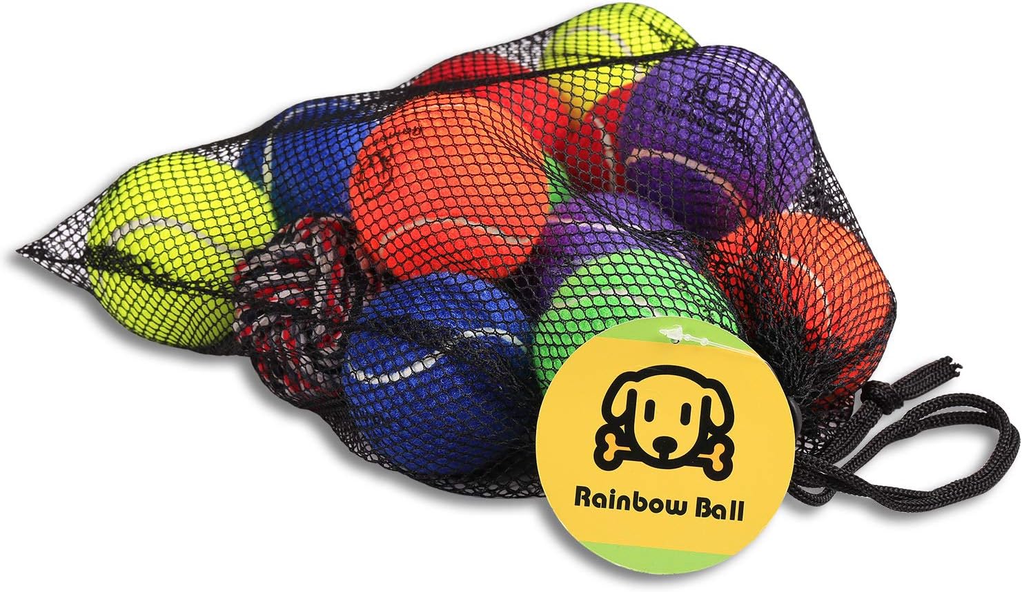 Pet Supplies : PIKASEN Rainbow Tennis Balls for Dogs 2.5" and 2.3" Size 12 Pack 6 Bright Colours Interactive Dog Toys Dog Gift for Large Dogs and Medium Small Dogs : 