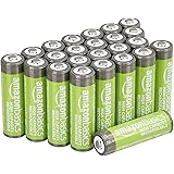 Amazon Basics 24-Pack AA High-Capacity 2,400 mAh Rechargeable Batteries, Pre-Charged, Recharge up to 400x