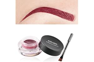MAEPEOR 12 Colors Eyebrow Pomade Full-pigmented Long Lasting Waterproof Cream Gel Filling & Shaping Tinted Eyebrows Enhancers with Brush for Daily or Cosplay (09 Wine)