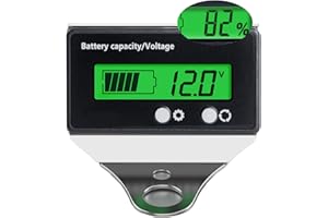 DFCROMI DC 12V 24V 36V 48V 60V 72V 84V Golf Cart Battery Voltage Meter with Bracket, Car Motorcycle Battery Capacity Indicator Monitor Gauge Digital Voltmeter Testers for Acid & Lithium ion Battery Indicator