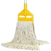 Commercial Mop Heavy Duty Industrial Cotton Mop with Long Handle,Looped-End String Wet Mops for Home,Garage,Office, Workshop,