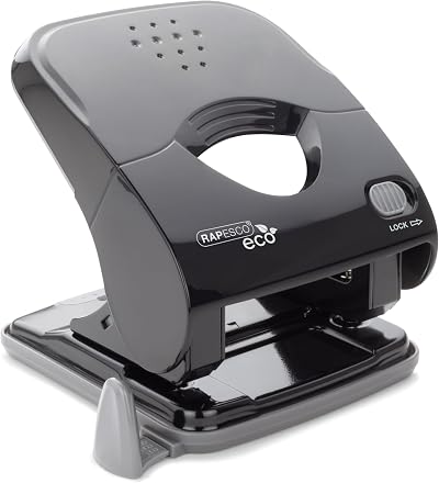 Rapesco 1525 ECO X5-40ps 2 Hole Punch 40 Sheet Capacity Black