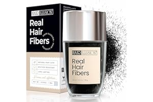 Hair Illusion Black Real Hair Fibers for Thinning Hair - 100% Natural Texture, Non Synthetic Hair Fibers - Bald Spot Cover Up