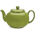 RSVP International Stoneware Teapot Collection, Microwave and Dishwasher Safe, 42 oz, Green