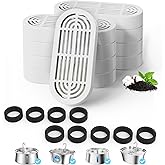 Cat Water Fountain Filter Pet Drinking Fountain Filter for 3.2L/108oz Cat Drinking Fountain and 4L/134oz Stainless Steel Pet Water Fountain (9 Filters & 9 Pre-Filter Sponges)