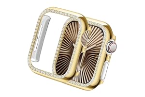 Yolovie Bling Case Compatible with Apple Watch Series 11 Series 10 42mm, Crystal Diamonds Rhinestone Bumper Cover for Women, Hard PC Protective Frame for iWatch Gold