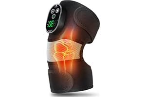 Cordless Heated Knee Massager, Heating Pad for Knee Shoulder Elbow, Heated Knee Brace with Vibration for Men and Women, 3 Vib