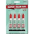 CYAFIXED Super Glue Gel, All-Purpose Superglue, Cyanoacrylate Instant Adhesive for Plastic, Wood, Metal, Repair - Four 3 Gram