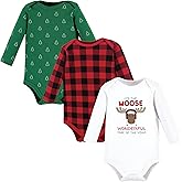 Hudson Baby unisex-baby Cotton Long-sleeve Bodysuits 3-pack