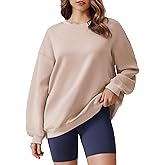 PINSPARK Sweatshirt for Women Oversized 2024 Fall Outfit Long Sleeve Y2K Pullover Top Crewneck Sweat Shirts with Side Pockets