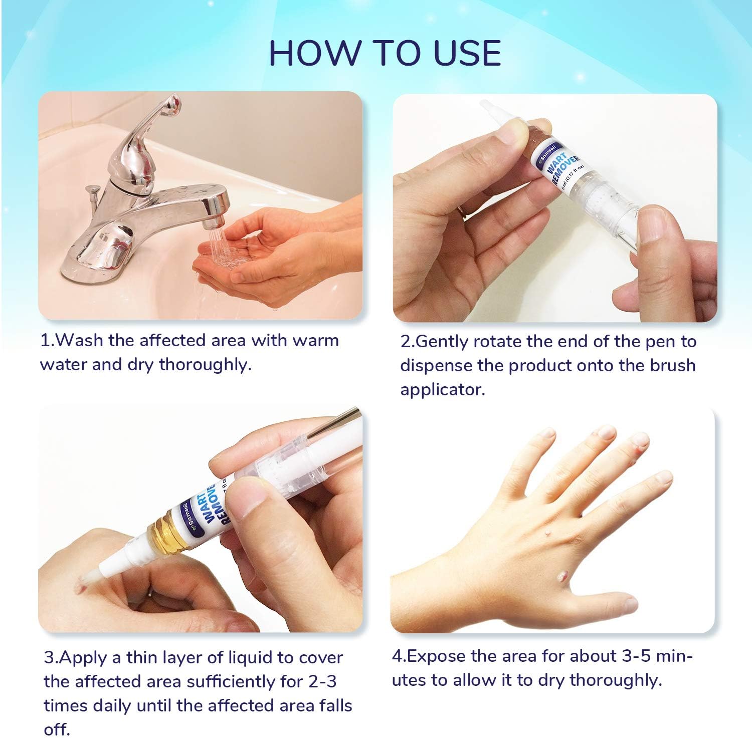 Samsali Wart Remover, Maximum Strength, Easy and Painless Wart Remover,  Removing all Kinds of Common Warts, Best Wart Remover for Removing Warts: Health & Personal Care
