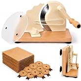 Mangoct Foldable Manual Bread Slicer for Homemade Bread with Acrylic Guard | Adjustable Thickness Bread Cutter Hand Crank Sourdough Slicer with 430 Stainless Steel Blade 8*Suction Cup Base, 20 Bags