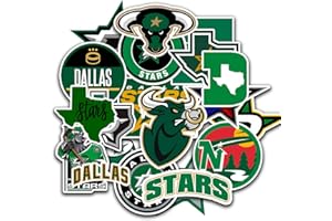 MEDIAWORKS 25 PCS Dallas American Stars Hockey Stickers for Water Bottle, Laptop, Bicycle, Computer, Motorcycle, Travel Case, Car Decal Decoration Sticker