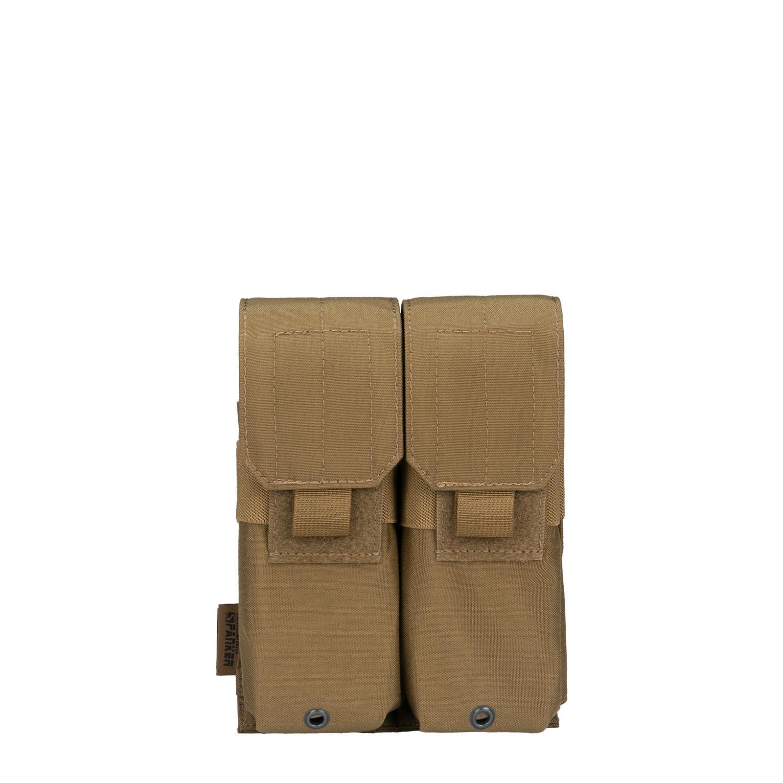 EXCELLENT ELITE SPANKER Tactical Molle Single/Double/Triple Mag Pouch for M4 M14 M16 AR15 AR10 G36 Magazine Holds 2 Mags(Coyote Brown)