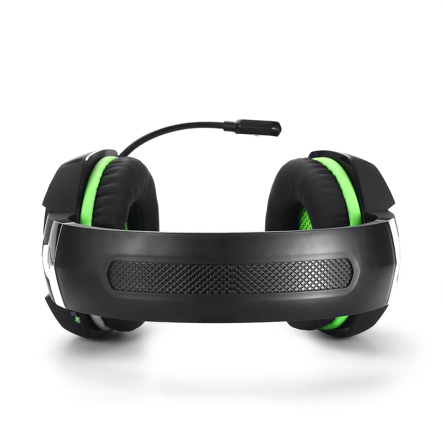 KOTION EACH Auriculares para jueguos con Microfono G1000 Profesional para Videojuegos PC, MAC y M¨®vil Gaming Bass Stereo Headset Auriculares Diadema con Luz LED de Respiración para Ordenador Portatil con Luz LED(Negro+Verde)