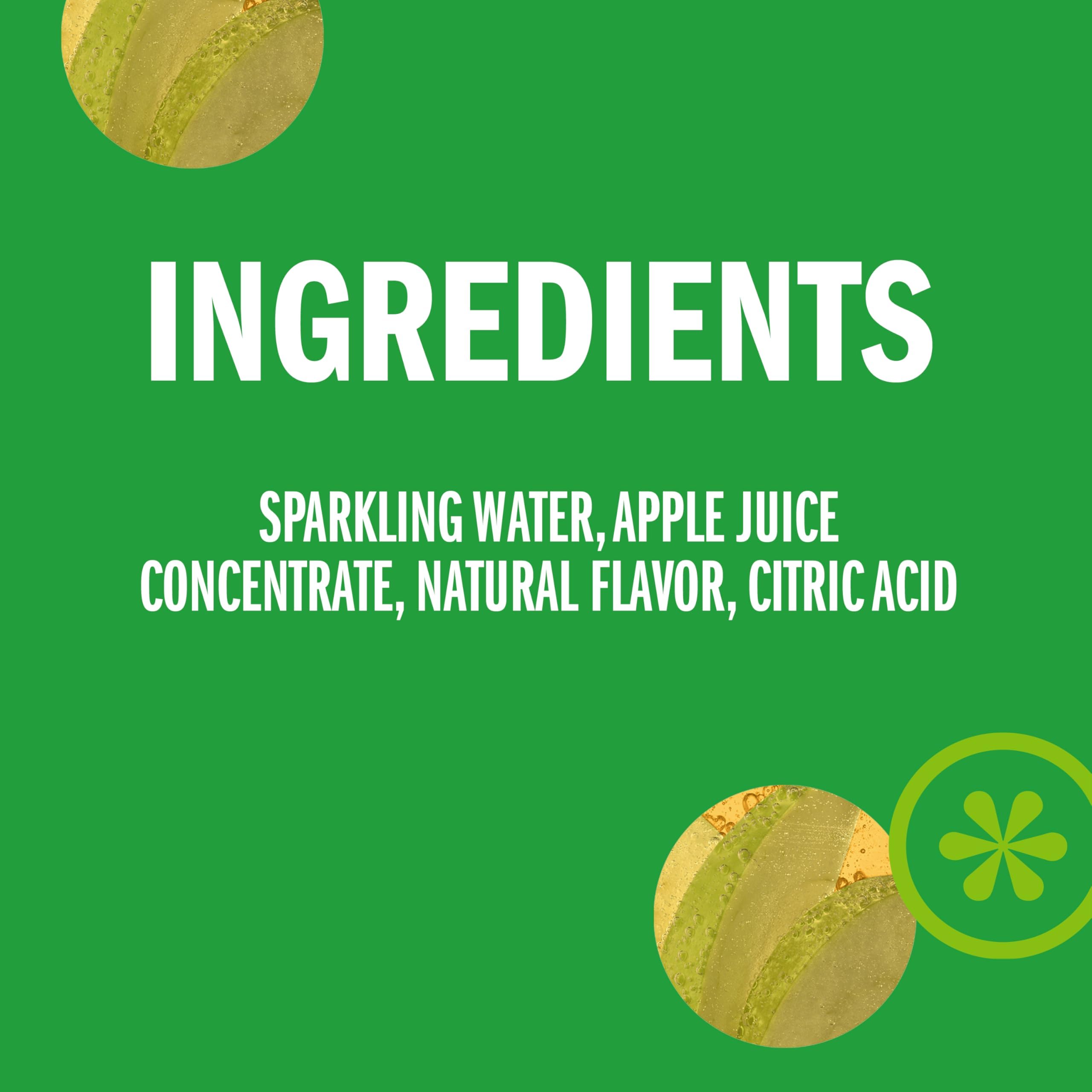 IZZE Sparkling Water Juice Beverage Blend, Apple, No Sugar Added, 8.4 FL OZ, 24 Cans