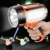 Rechargeable Spotlight, Super Bright 1000000 High Lumen LED Flashlight Rechargeable, Handheld Long Lasting Spotlight with Flood Side Light, Large Rechargeable Flashlights for Camping Hunting Emergency