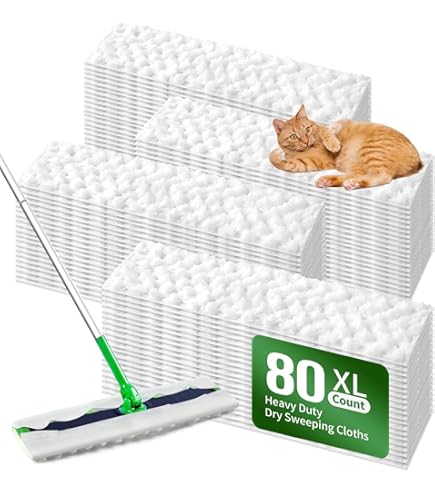 JEBBLAS Disposable Mop Cloth Dry Sweeping Pad For Floor Mop Sweeping Cloths Multi Surface Floor Cloth Refills (30x 22cm, 60 Pcs/Box - View #2