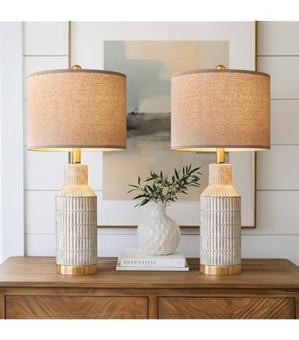 Fangio Lighting 8827WH Transitional Ceramic Table Lamp with