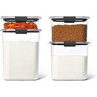 Rubbermaid Brilliance BPA Free Food Storage Containers with Lids, Airtight, Stain Resistant, Dishwasher Safe, Set of 4 (Small