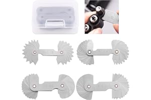 Rustark 4 Pcs Metric Radius Gauge Stainless Metal External and Internal Arc Fillet Concave Convex Measuring Tool Set Including R0.3-1.5/ R1-6.5/ R7-14.5/ R15-25