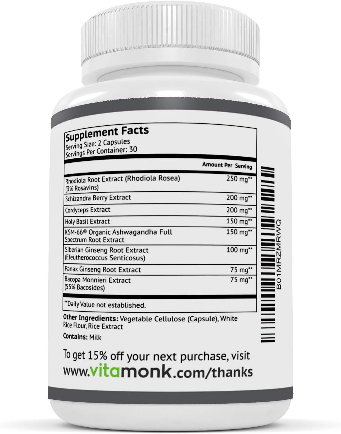 AdaptoTrax™ All-In-One Adaptogen Supplement Blend - Brain Boosting, Stress Relieving and Energy Optimizing Complete Herbal Adaptogens Supplements Formula - 8 Adaptogenic Herbs & Mushrooms in 1 Capsule: Health & Personal Care