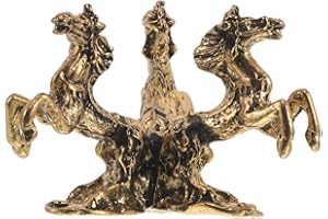 FOMIYES Crystal Ball Display Stand with Gold Three Horse Sculpture, Quartz Sphere Holder Feng Shui Crystal