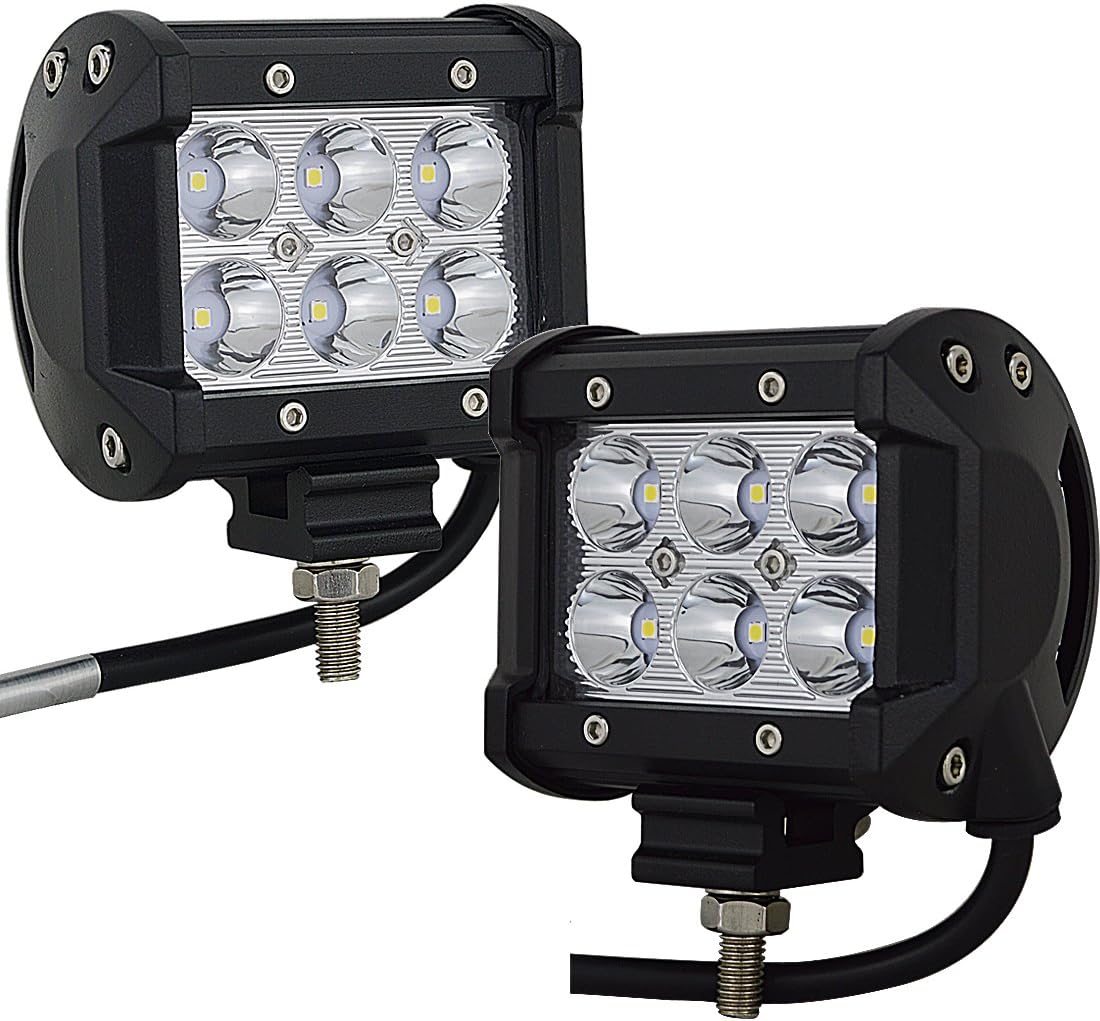 AUXTINGS 4 inch 18W Spot LED Work Light Bar LED Off Road 1260 LM Work Light Worklamp Beam FOR ATV SUV Jeep Mine Boat Lamp,2Pcs