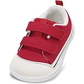 STQ Toddler Wide Toe Box Shoe Girl Boy Barefoot Hook and Loops Non-Slip Walking Baby Sneakers