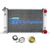 YoApoio 3 Row Radiator for VW Scirocco Pro Stock Style For Drag Racing | Pro Stock Style Drag Racing Aluminum Core 17 7/8"x12" Inlet 1.5" Outlet 1.75" w/ Filler Neck &amp; Cap Significantly More Cooling