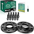 YHTAUTO 5x130mm Hubcentric Wheel Spacers 15mm Fits Audi, Porsche, Volkswagen Models: Q7, Cayenne, 911, Touareg, Boxster, Forged Tire Spacers 15mm with M14x1.5 Studs 71.6mm Hub Bore 2Pcs, Black