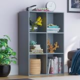 Vida Designs Durham 6 Cube Grey Bookcase Storage Organizer Living Room