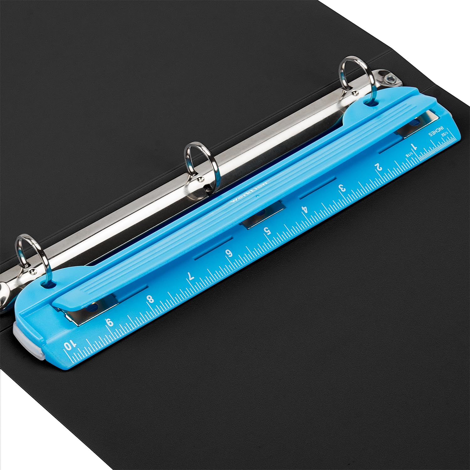 Photo 1 of WorkLion Hole Puncher 3 Ring – Blue Portable Metal Hole Punch Single for Binder, 5 Sheet Capacity
