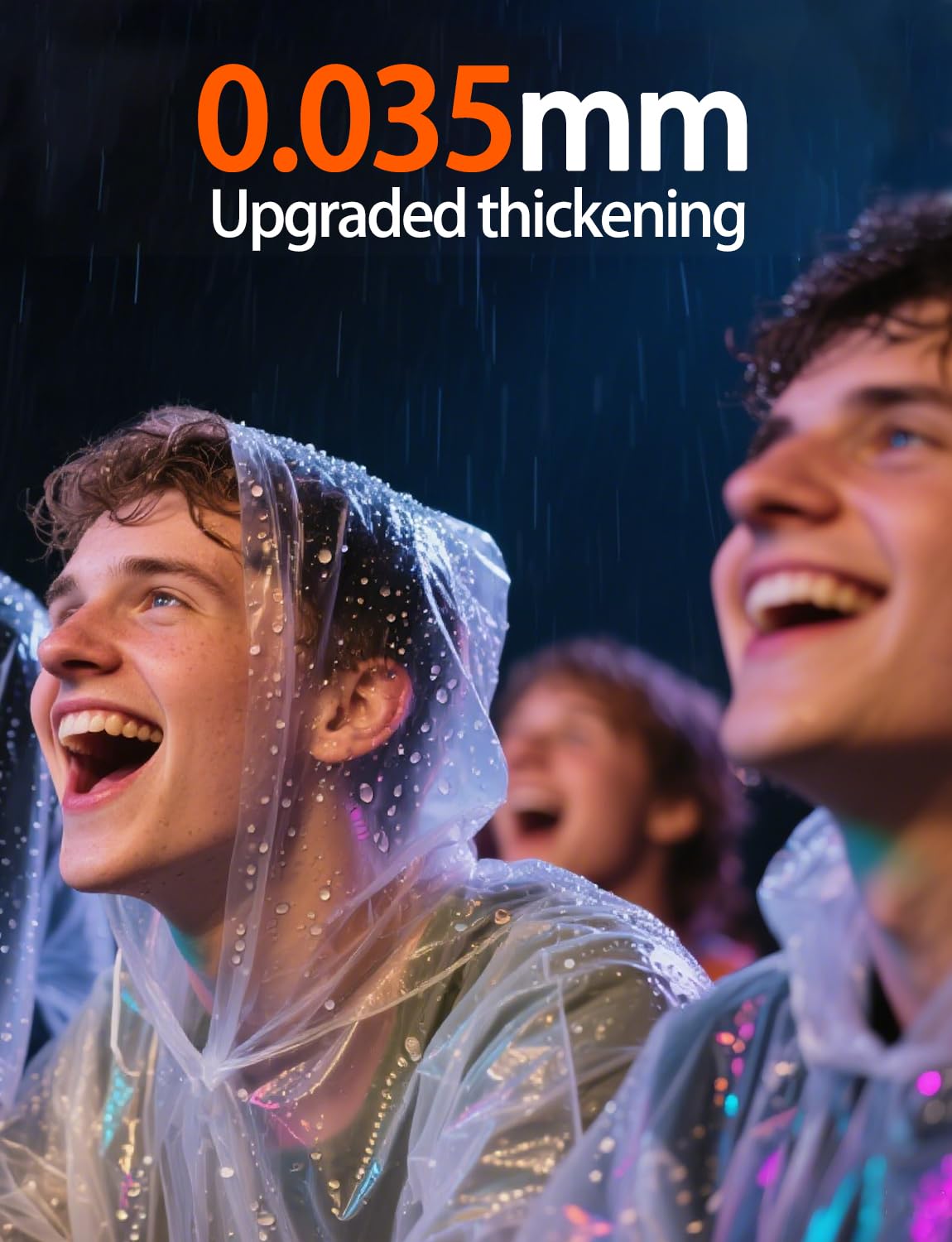 KAshack 10er Pack Einweg Regenponcho Durchsichtig für Damen Herren | 0.035mm Verdickt Wasserdichtes Regencape mit Kapuze | Leichter Notfallponcho für Festival, Camping, Konzert, Reise 2