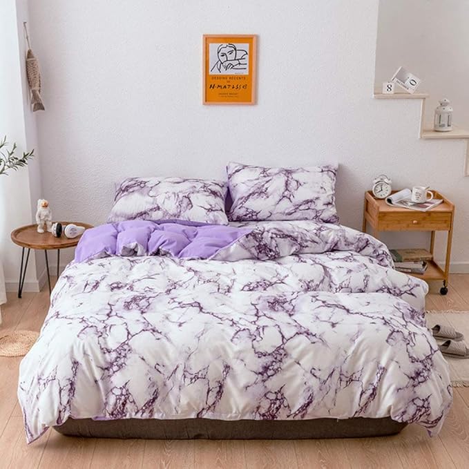 DHJAXL Juego de Cama de 2/3 Piezas Juegos de Cama de mármol Impresos