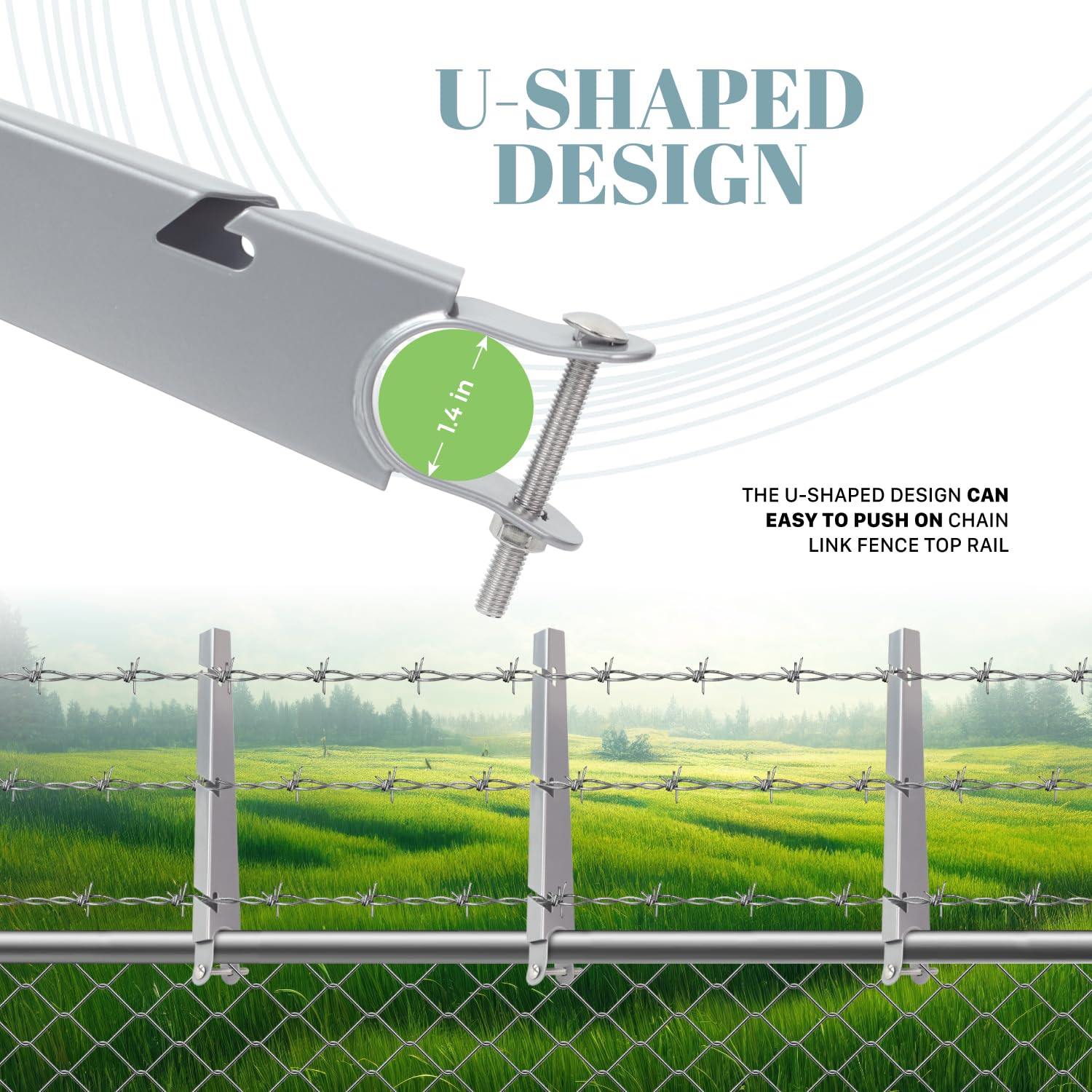 Galvanized Steel Fence Extenders JISADER Barbed Wire Extension Arms - 34cm  Galvanized Steel Fence Height Extenders For Chain Link Farm Fencing  Extensions