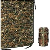 WINWAY Outdoor Down Camping Blanket Military Camping Sleeping Bag with Zipper,Packable Waterproof Lightweight Poncho Liner for Hiking,Travel, Stadium