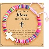 Nebubag Cross Bracelet for girls,Bless gifts for teen girls,girl bracelets for Daughter Sister Girlfriend Grandma Wife (Bless), 10
