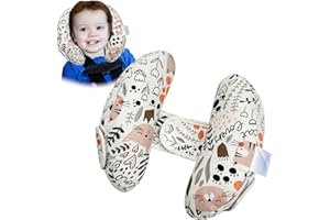 DEEZOMO Baby Travel Headrest Cushion Head Neck Support - Banana U-Shape Toddler Headrest for Car Seat,Baby Adjustable Travel Headrest Head Protection