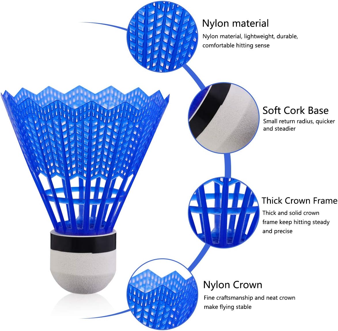 BESPORTBLE Pack of 24 Badminton Shuttlecocks Badminton Plastic Ball Foam Head for Kids Adults Sport Activities Exercise Random Color : Sports & Outdoors