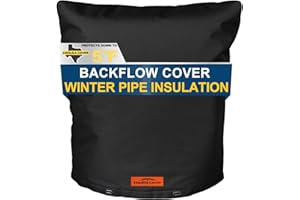 Cholila Cover Backflow Preventer Cover Insulated (5°F) - 18" W x 24" H Black, 7-Layer Thick Fabric with Aluminum Foil for Winter Pipe Freeze Protection, Outdoor Sprinkler Valve Cover