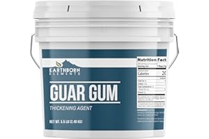 Earthborn Elements Guar Gum Powder, 1 Gallon, Gluten-Free Food Thickener & Binder, Baking, Resealable Bucket